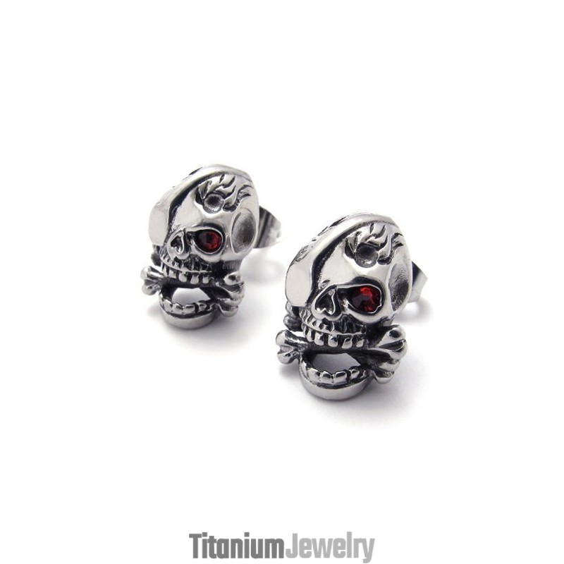 עגילי טיטניום לגולגולת