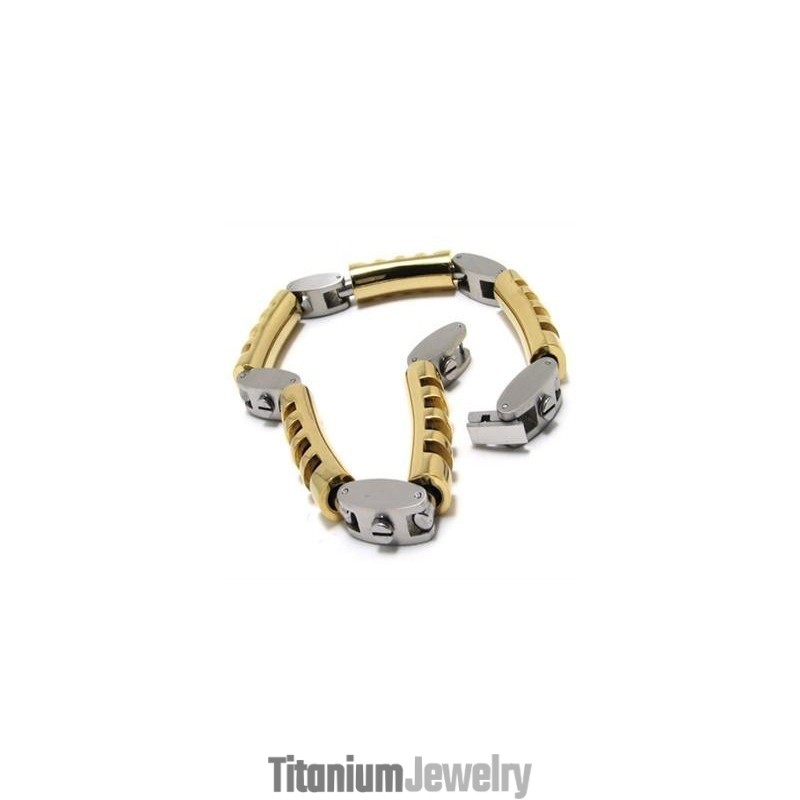 צמיד טיטניום טהור מכסף זהוב לגברים ובני זוג