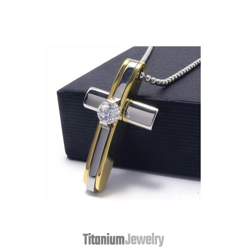 תליון צלב טיטניום טהור מזהב לגברים ובני בנים