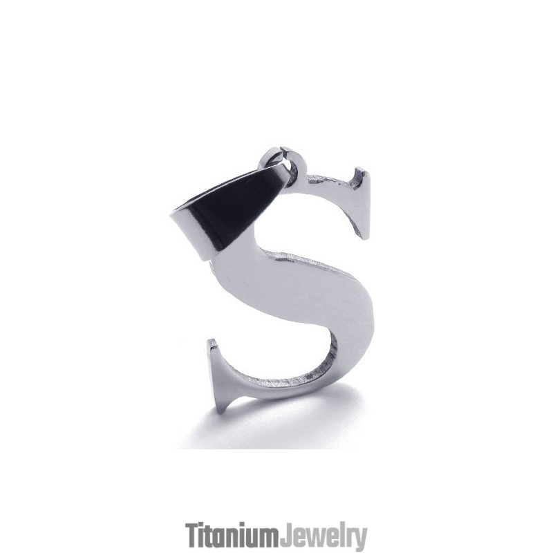 תליון טיטניום לאות "S"