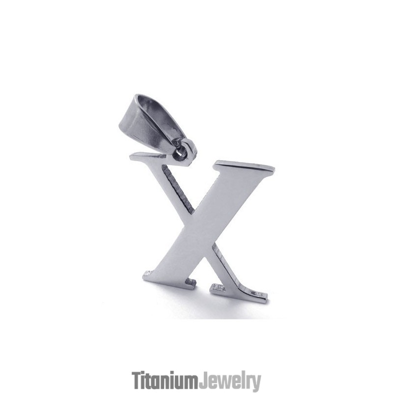 תליון טיטניום עם האות "X"