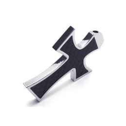 שרשרת תליון צלב טיטניום טהור מכסף שחור לגברים