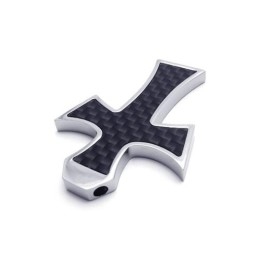 שרשרת תליון צלב טיטניום טהור מכסף שחור לגברים