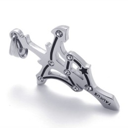 תליון טיטניום של מזל שור עם אבני חן