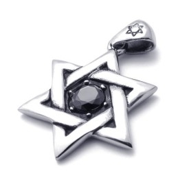 תליון טיטניום לאקי סטאר עם זירקון שחור