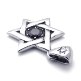 תליון טיטניום לאקי סטאר עם זירקון שחור