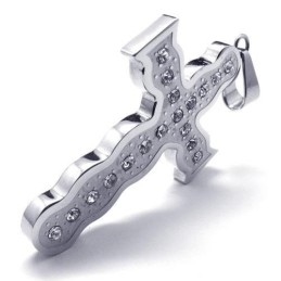 שרשרת תליון צלב מטיטניום טהור מכסף לגברים (חדשה)