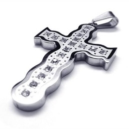 שרשרת תליון צלב מטיטניום טהור מכסף לגברים (חדשה)