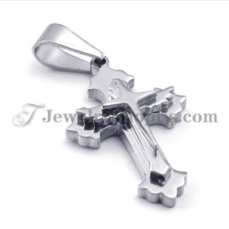 תליון צלב טיטניום שחור וכסף אופנתי לנשים