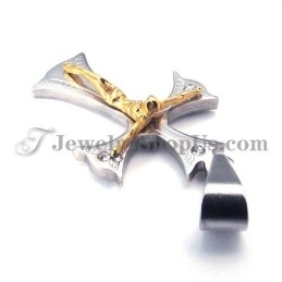 תליון צלב טיטניום זהב לנשים אופנתי לישו