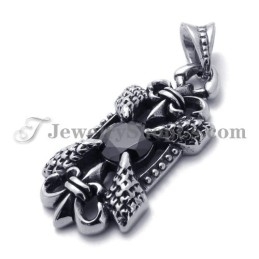תליון טיטניום אלגנטי עם זירקון שחור