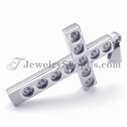 תליון טיטניום צלב אלגנטי עם אבני חן