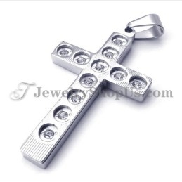 תליון טיטניום צלב אלגנטי עם אבני חן