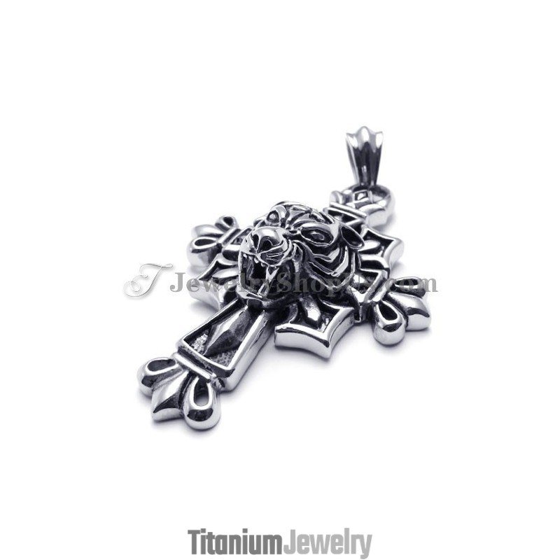 תליון טיטניום קלאסי של צלב שחור