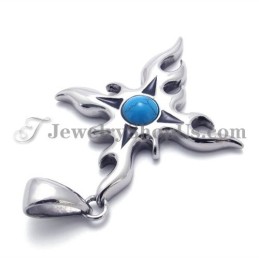 תליון טיטניום אופנתי עם זירקון כחול