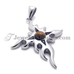 תליון טיטניום אופנתי עם זירקון חום