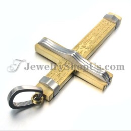 תליון צלב זהב טיטניום אופנתי