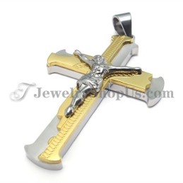תליון צלב ישו קלאסי מזהב טיטניום