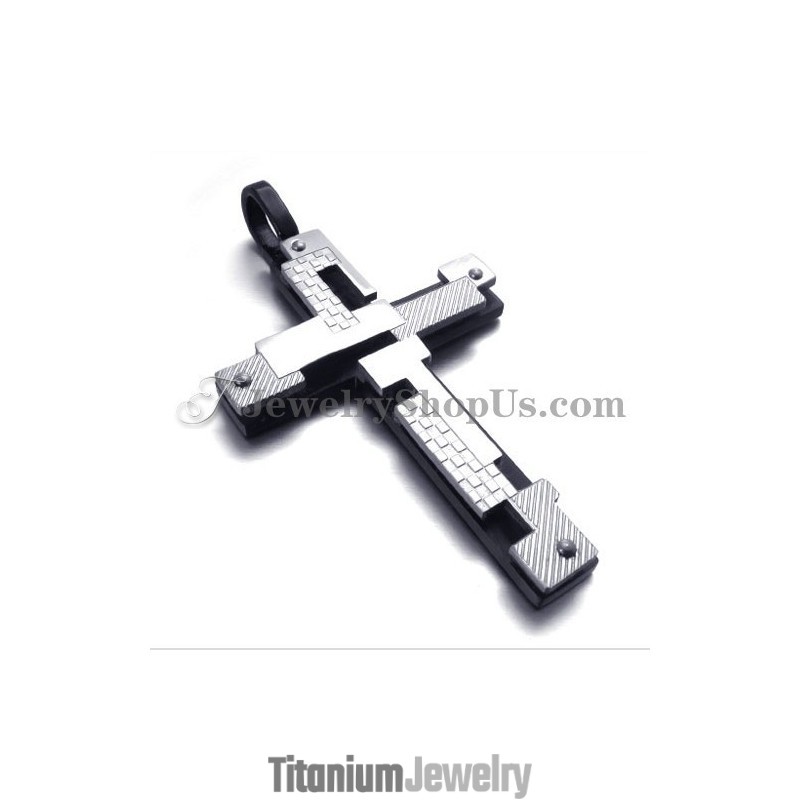 תליון צלב טיטניום שחור אופנתי