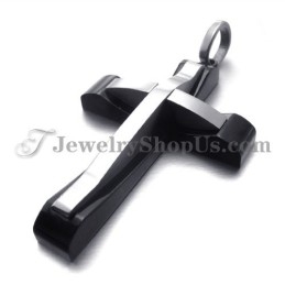 תליון צלב שחור אלגנטי מטיטניום