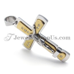 תליון צלב ישו מזהב טיטניום יפהפה
