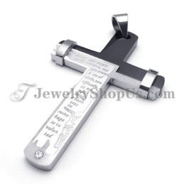 תליון צלב טיטניום שחור וכסף מהמם