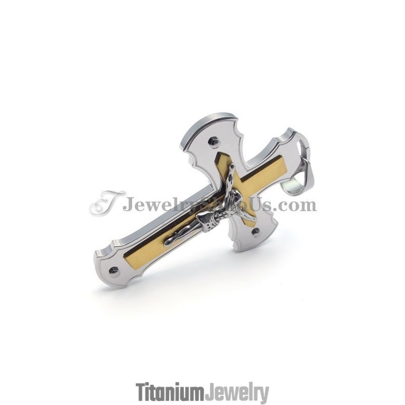 תליון צלב ישו קלאסי מזהב טיטניום תליון צלב ישו קלאסי מזהב טיטניום