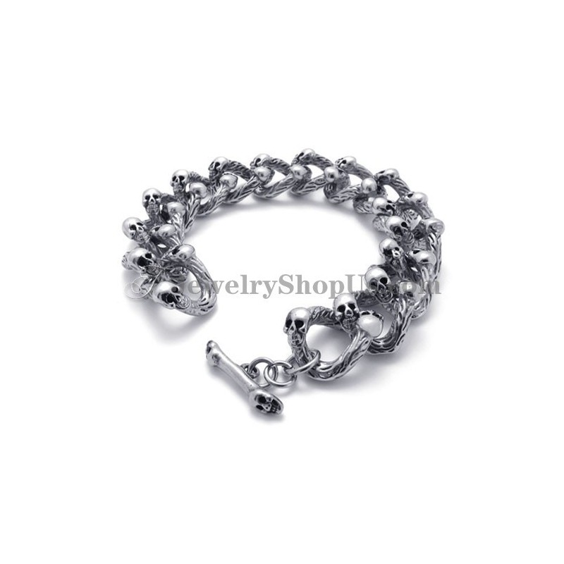 צמיד גולגולות טיטניום אופנתי