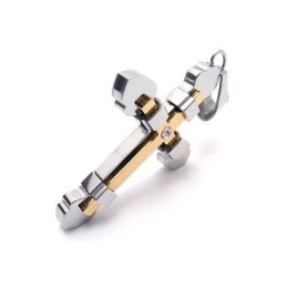 תליון צלב טיטניום טהור מוזהב לגברים (חדש)