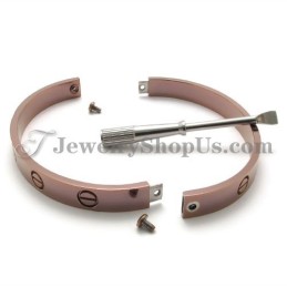 צמיד טיטניום זהב ורוד אלגנטי לנשים