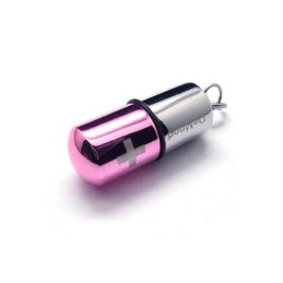 שרשרת תליון גלולה מכסף ורוד טהור טיטניום