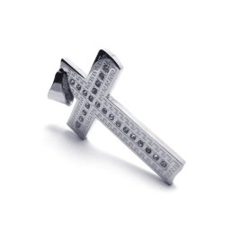 שרשרת תליון צלב מטיטניום טהור מכסף לגברים (חדשה)