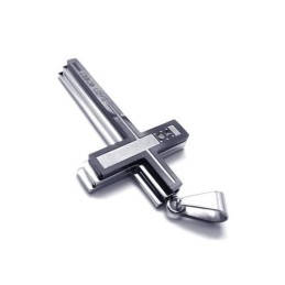 שרשרת טיטניום טהור מכסף לגברים עם תליון צלב (חדש)