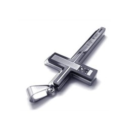 שרשרת טיטניום טהור מכסף לגברים עם תליון צלב (חדש)