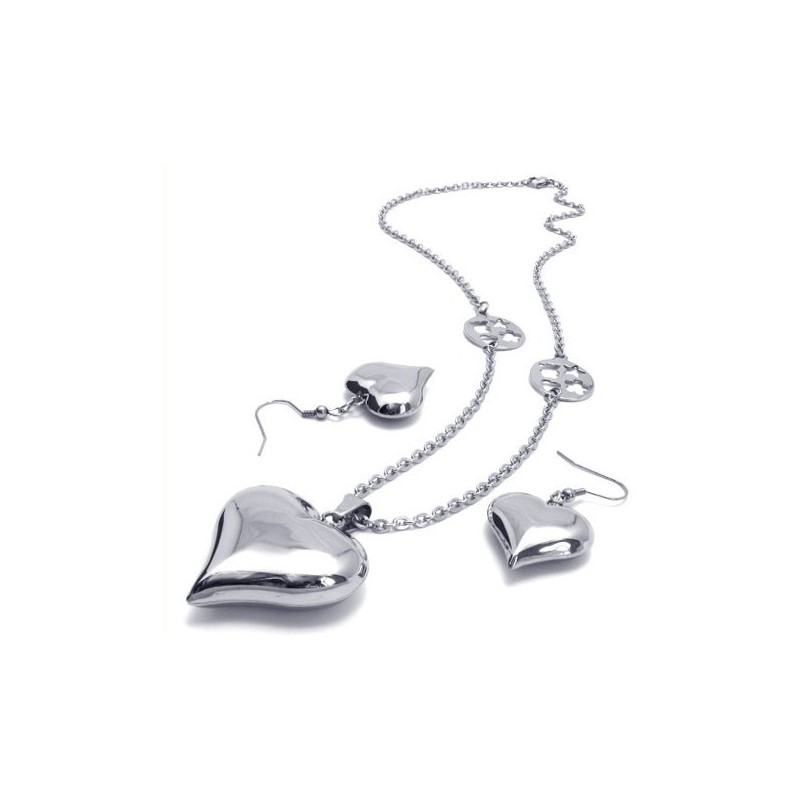 סט תכשיטי טיטניום איכותי ואמין, עיצוב יפהפה, צבע זוהר, כולל שרשרת, תליון ועגיל