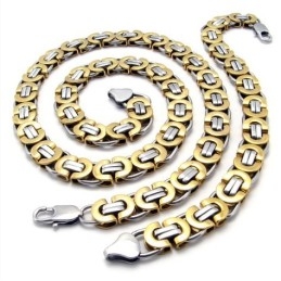 סט תכשיטי טיטניום איכותי וחדשני עם טכנולוגיה עדכנית, ברק צבעים, כולל שרשרת וצמיד