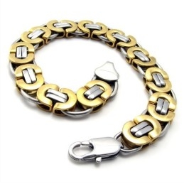 סט תכשיטי טיטניום איכותי וחדשני עם טכנולוגיה עדכנית, ברק צבעים, כולל שרשרת וצמיד