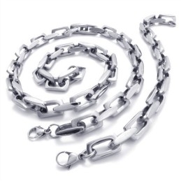 סט תכשיטי טיטניום איכותי בעיצוב מקצועי, צבע זוהר, כולל שרשרת וצמיד