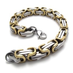 סט תכשיטי טיטניום איכותי, מעובד בצבעים מעובדים היטב, כולל שרשרת וצמיד