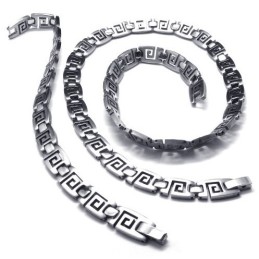 ייצור מיומן צבע זוהר סט תכשיטי טיטניום באיכות מעולה כולל שרשרת, צמיד