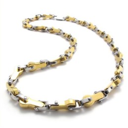 סט תכשיטי טיטניום איכותי ויציב בעיצוב מודרני, צבע זוהר, כולל שרשרת וצמיד