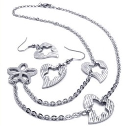 ייצור מיומן, צבע זוהר, סט תכשיטי טיטניום איכותי ואמינ הכולל שרשרת, תליון ועגיל