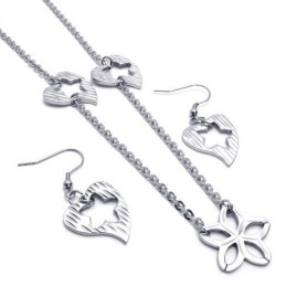 ייצור מיומן, צבע זוהר, סט תכשיטי טיטניום איכותי ואמינ הכולל שרשרת, תליון ועגיל