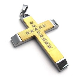 תליון צלב טיטניום איכותי בעיצוב יפהפה, צבע זוהר