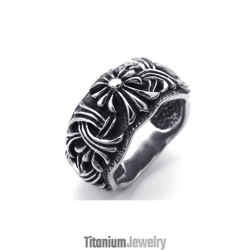 טבעת טיטניום באיכות מעולה עם דוגמאות אופנתיות, צבע זוהר